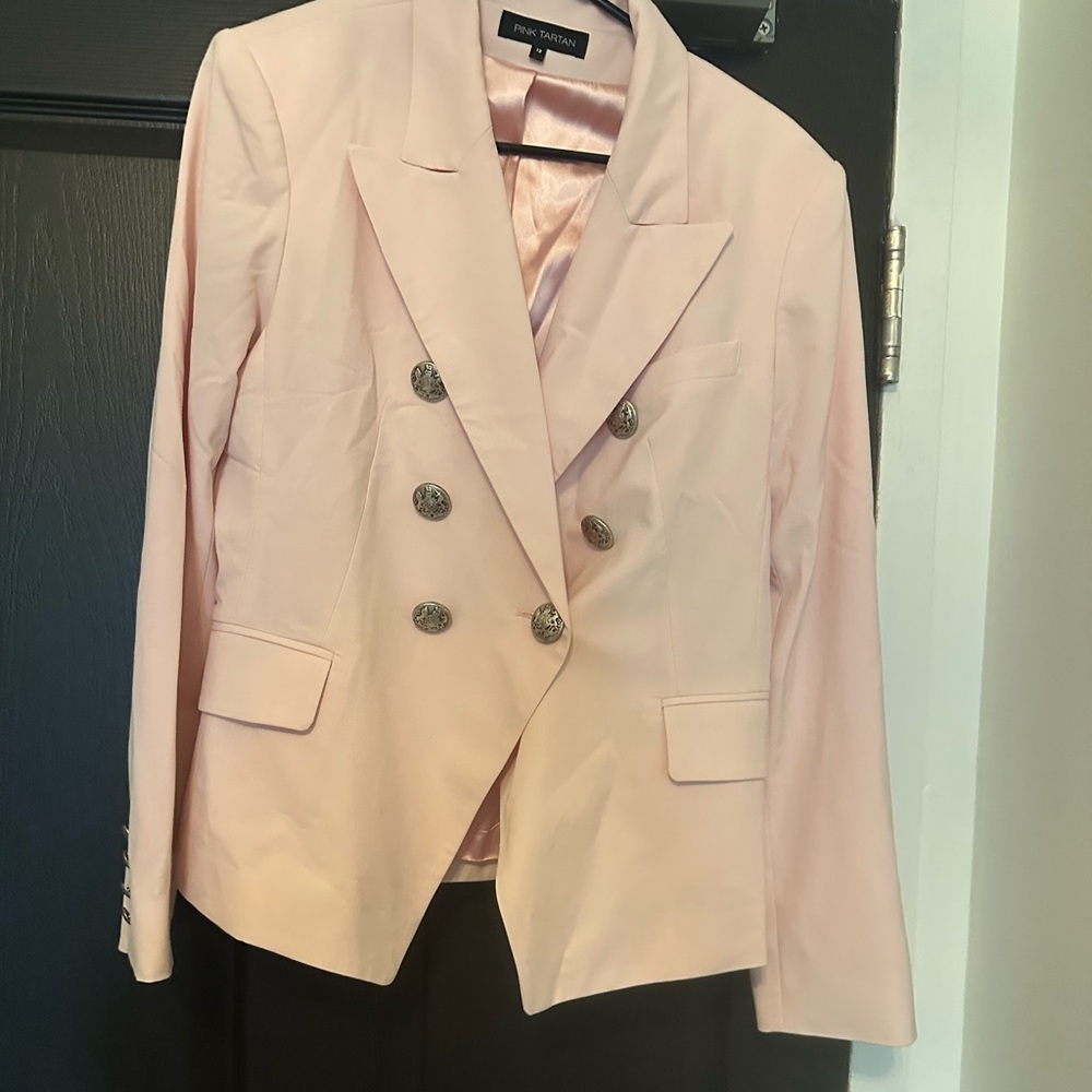 Pink tartan blazer